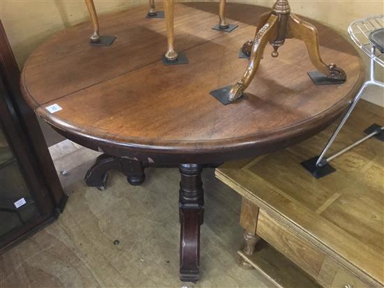 Victorian circular mahogany dining table(-)